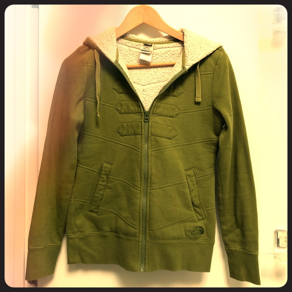 The North Face Green Fuzzy Interior Hoodie
